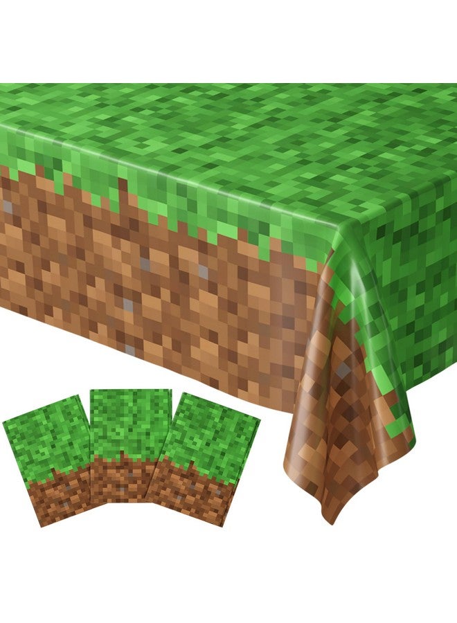 بلو أورتشدس أغطية طاولة Pixel Miner (عبوة من 3 قطع) - 54 بوصة × 108 بوصة XL - لوازم حفلات اللاعبين، ديكورات أعياد ميلاد اللاعبين، لوازم حفلات التعدين الحرفية، حفلة Pixel Miner، حفلة عيد ميلاد اللاعبين - Image 1