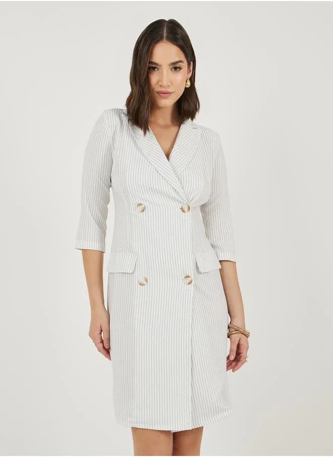 Styli Striped Blazer Dress