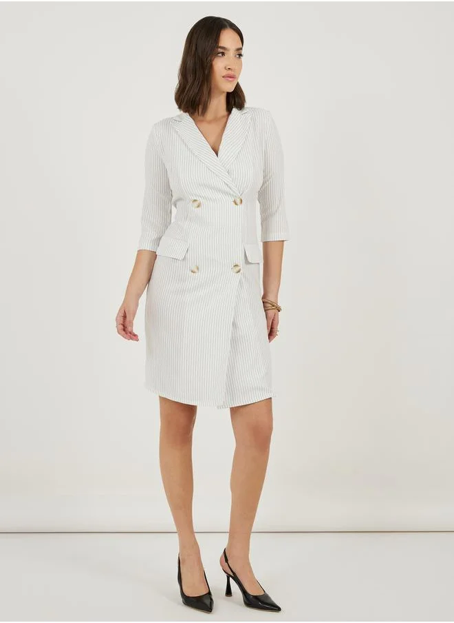 Styli Striped Blazer Dress