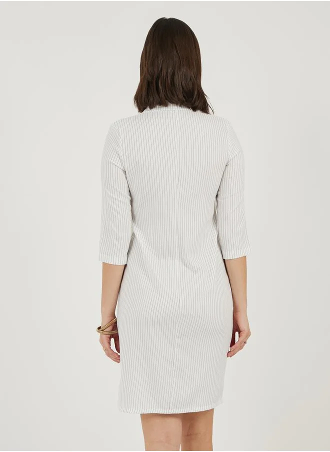 Styli Striped Blazer Dress