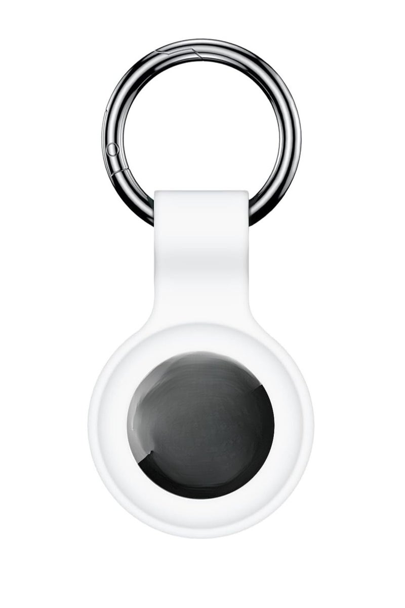 AirTag Case Keychain Air Tag Holder Silicone AirTags Key Ring Cases Tags Chain for Apple AirTag GPS Item Finders Accessories，White  - Image 1