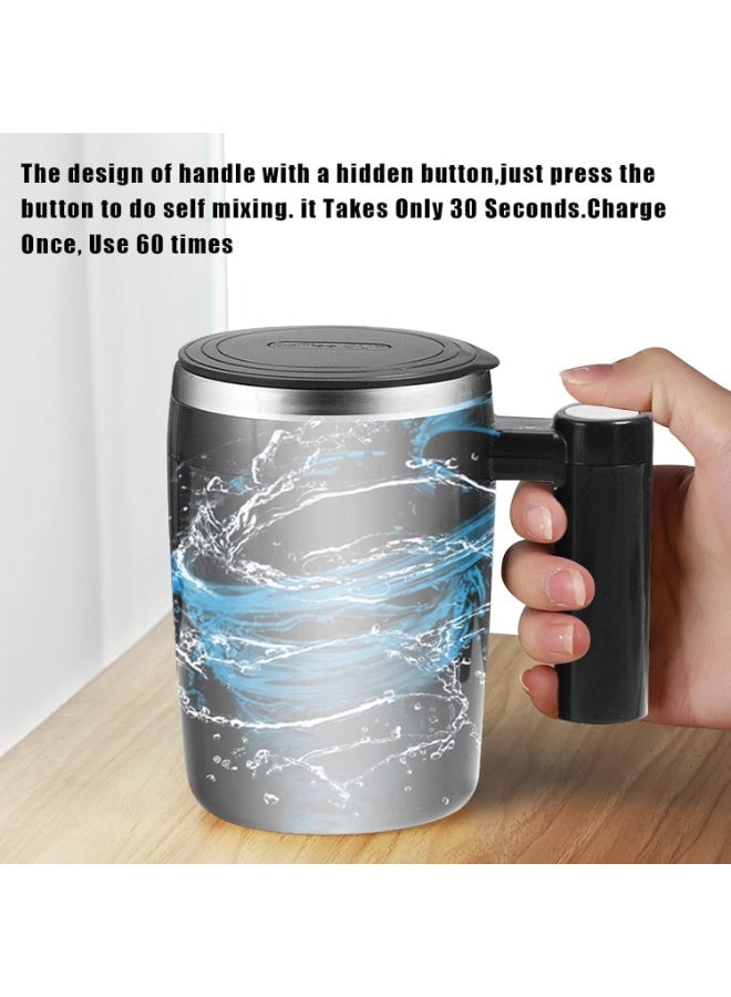 FDTY Self Stirring Mug,Rechargeable Auto Magnetic Coffee Mug,Waterproof Automatic Mixing Cup for Milk/Cocoa at Office、Kitchen、Travel 14oz Best Gift - Black - Image 5