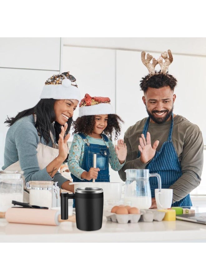 FDTY Self Stirring Mug,Rechargeable Auto Magnetic Coffee Mug,Waterproof Automatic Mixing Cup for Milk/Cocoa at Office、Kitchen、Travel 14oz Best Gift - Black - Image 2