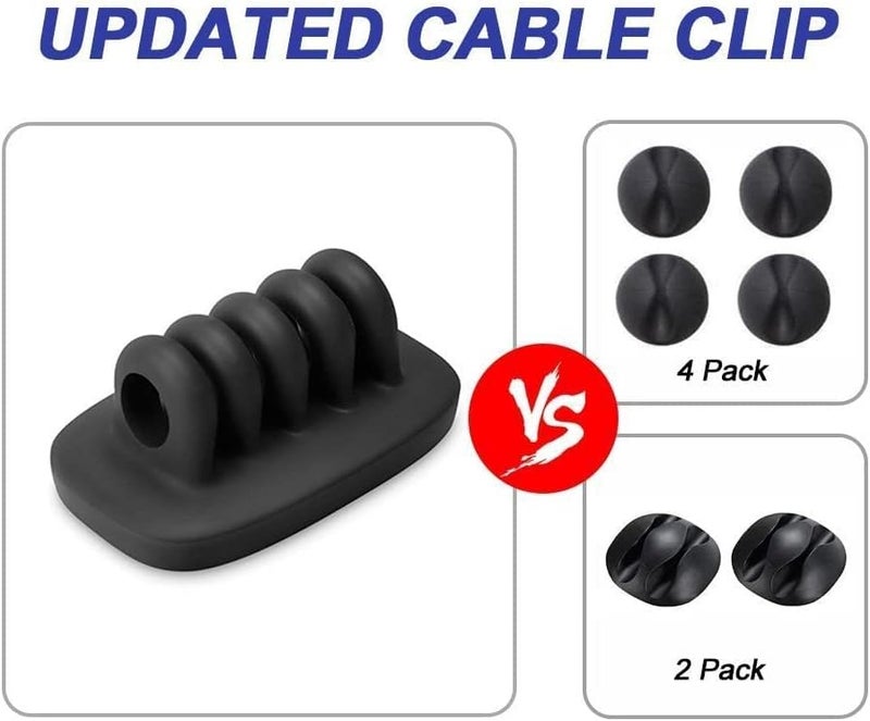MONACO Monaco Cable Clip Holder Weighted Desktop Cord Management Fixture Black  - Image 4