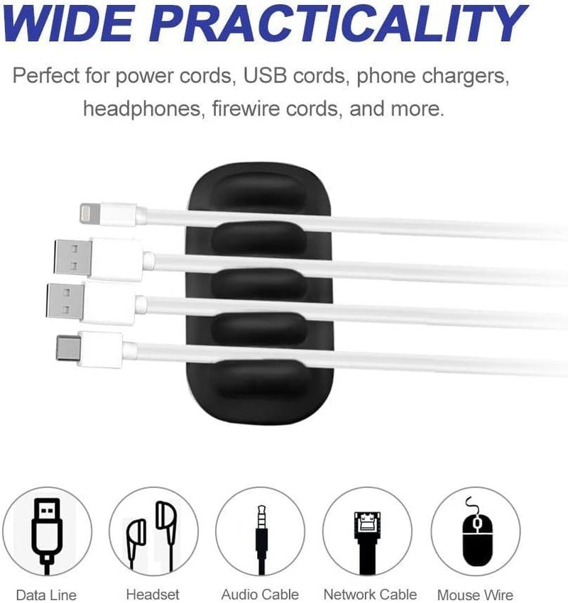 MONACO Monaco Cable Clip Holder Weighted Desktop Cord Management Fixture Black  - Image 2