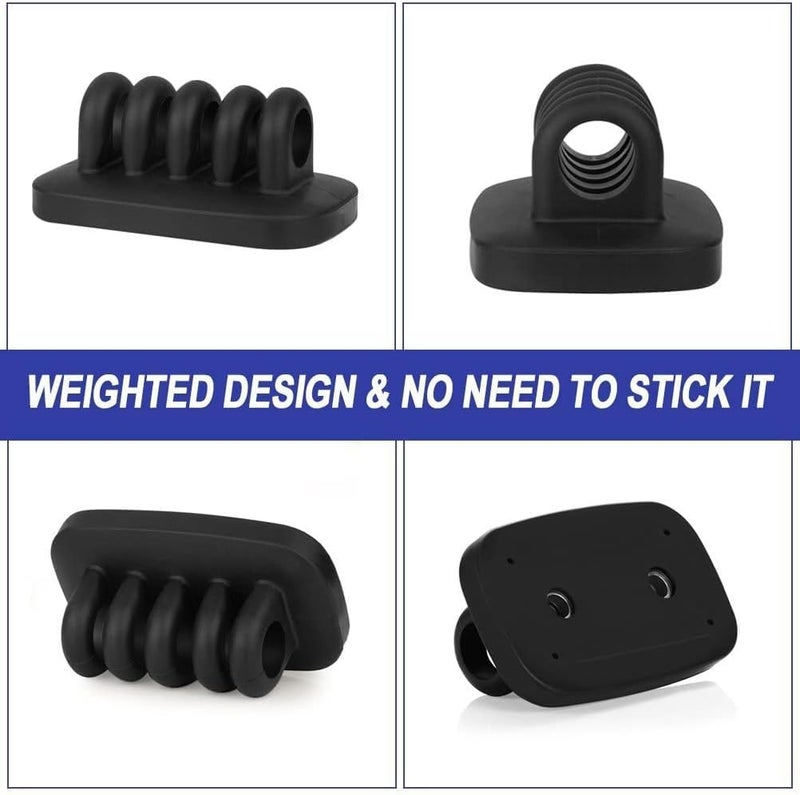 MONACO Monaco Cable Clip Holder Weighted Desktop Cord Management Fixture Black  - Image 3