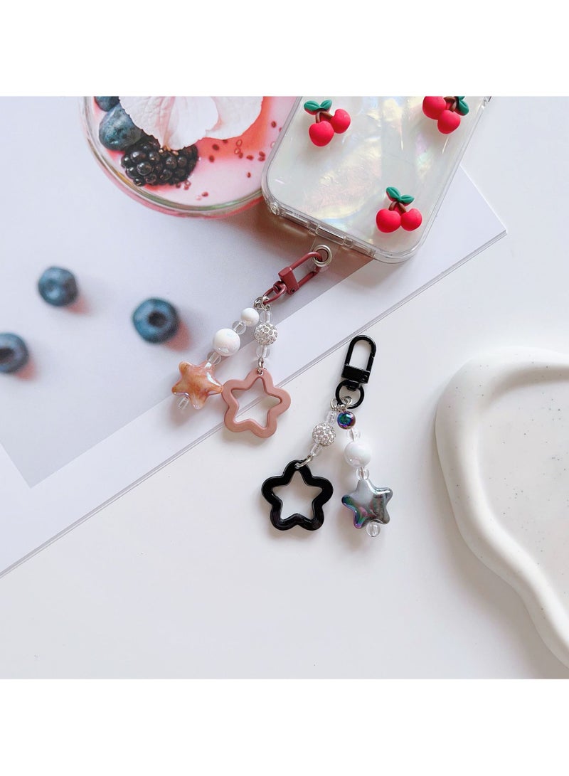 Winner 7pcs Star Keychain,Colorful Keychain Charms Small keychain Bag Keychain Accessories,Aesthetic Keychain Star Pearls Beads Decorative Pendant,Cute Keychains for Women Purse Backpack Handbags Gift - Image 3