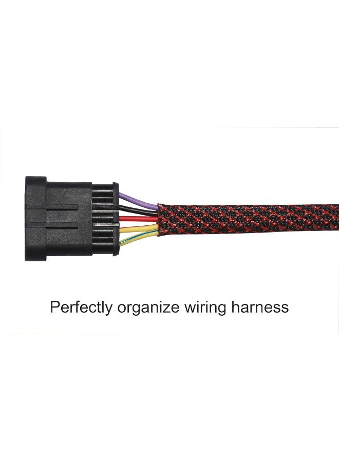 Alex Tech 100ft - 1/2 inch PET Expandable Braided Sleeving â€“ BlackRed â€“ Alex Tech Braided Cable Sleeve - Image 4