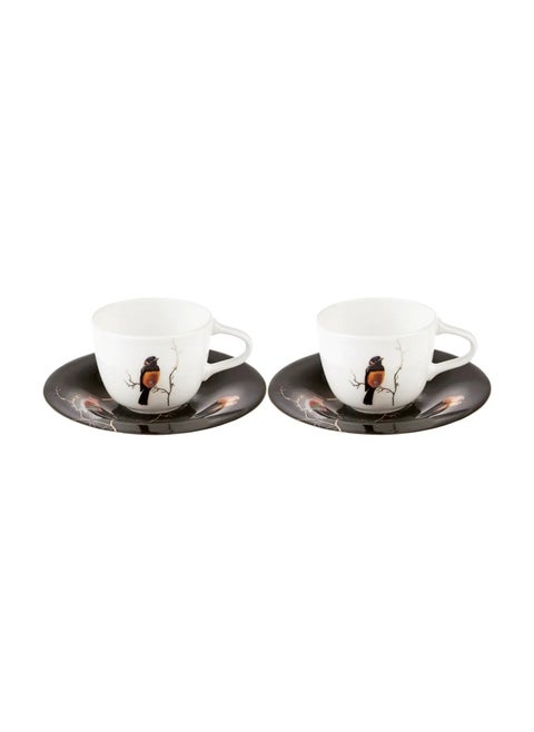 Set of 2 Fine Pearl Grace Black Coffee Cups 100 Ml 153.03.06.9826