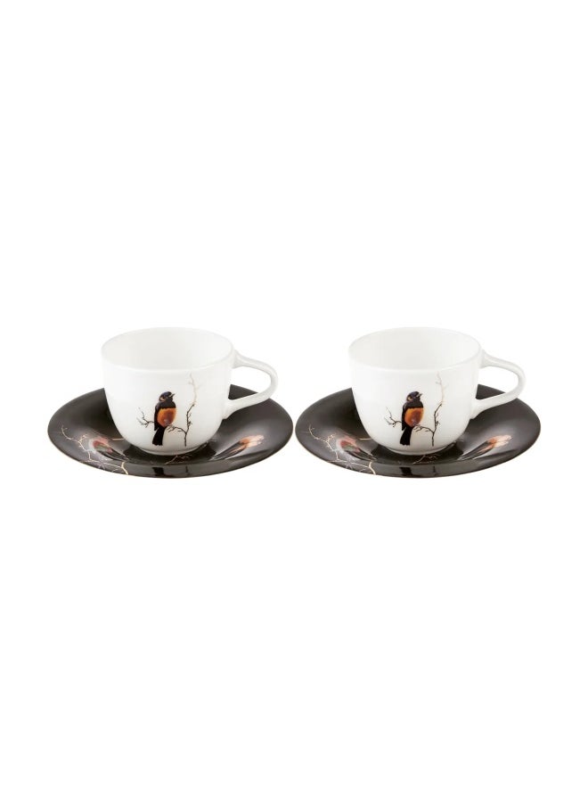 ebarza - Set of 2 Fine Pearl Grace Black Coffee Cups 100 Ml 153.03.06.9826 - Image 1