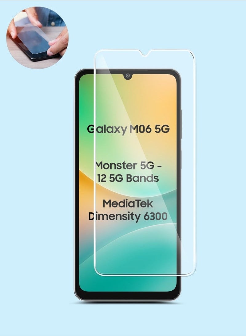 TIGER Samsung Galaxy M06 5G 2025 / Samsung Galaxy F06 5G 2025 GMAX Premium Series Curved Edges 9H 2.5D Tempered Glass Screen Protector – Full Coverage, Ultra-Clear, Scratch Resistant, Easy Installation, Curved Edges – Clear - Image 1