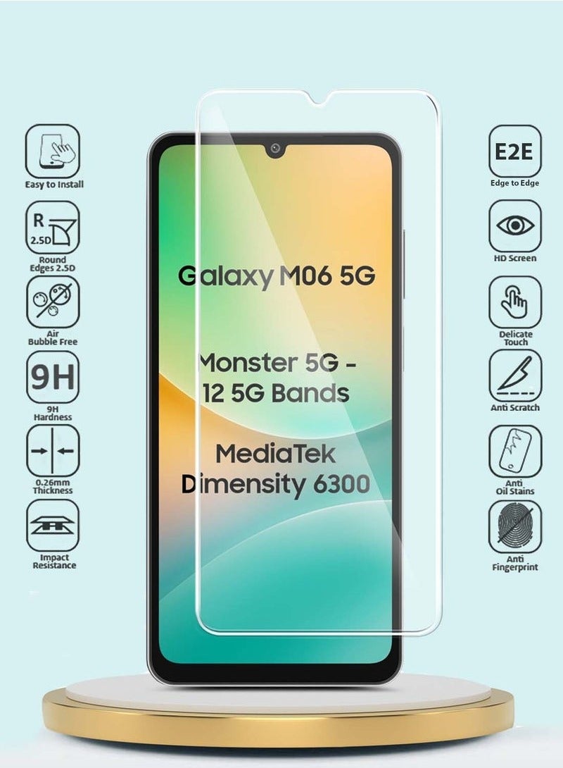 TIGER Samsung Galaxy M06 5G 2025 / Samsung Galaxy F06 5G 2025 GMAX Premium Series Curved Edges 9H 2.5D Tempered Glass Screen Protector – Full Coverage, Ultra-Clear, Scratch Resistant, Easy Installation, Curved Edges – Clear - Image 2