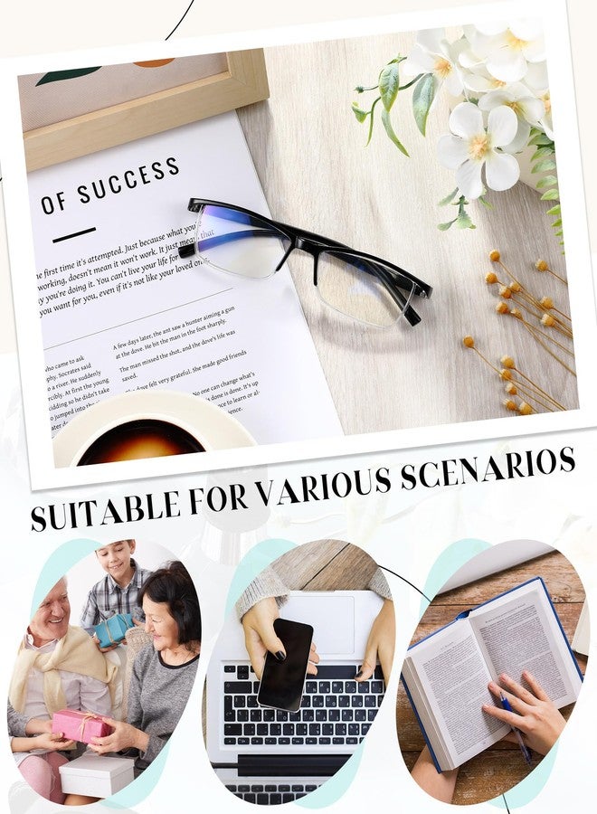 نظارات قراءة كوبكيم 30 قطعة، نظارات نصف إطار، نظارات قراءة تحجب الضوء الأزرق للنساء والرجال، نظارات بمفصلات زنبركية (+250) - Image 4