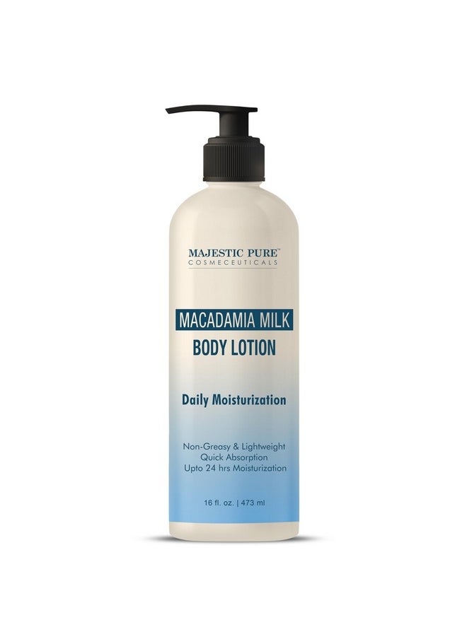 Majestic Pure Macadamia Milk Daily Moisturizing Body Lotion With Aloe Leaf Extracts Nourishing & Moisturizing Quick Absorbing Lightweight & Non Greasy For All Skin Types 16Fl Oz  - Image 1