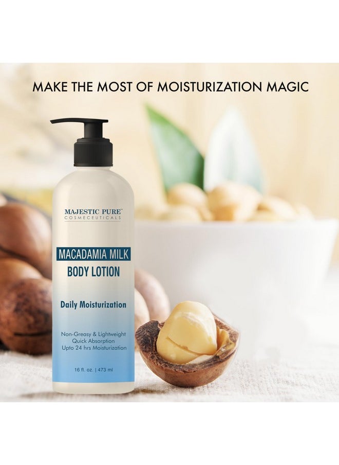 Majestic Pure Macadamia Milk Daily Moisturizing Body Lotion With Aloe Leaf Extracts Nourishing & Moisturizing Quick Absorbing Lightweight & Non Greasy For All Skin Types 16Fl Oz  - Image 2