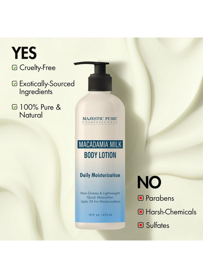 Majestic Pure Macadamia Milk Daily Moisturizing Body Lotion With Aloe Leaf Extracts Nourishing & Moisturizing Quick Absorbing Lightweight & Non Greasy For All Skin Types 16Fl Oz  - Image 4