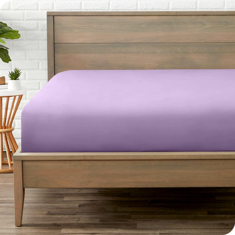 Bare Home Fitted Bottom Sheet Full Size - Premium 1800 Microfiber - Ultra-Soft Hotel Luxury - Deep Pocket - Durable and Long Lasting - Full Fitted Sheet (Full  Lavender)  - Image 1