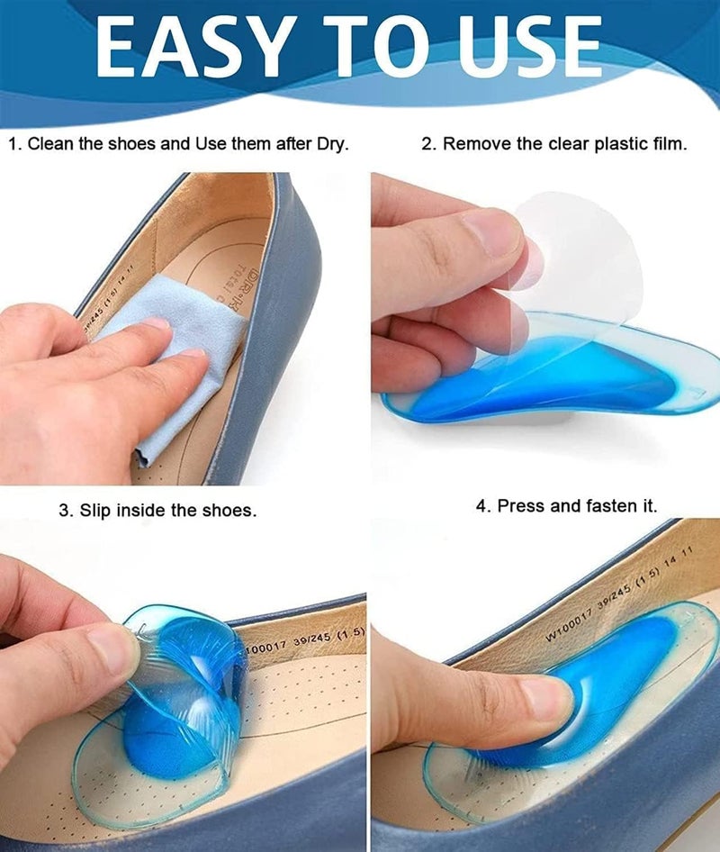MINNESOTA Silicone Gel Orthopedic Arch Support Insoles for Flat Feet & Plantar Fasciitis – High Cushion Heel Pain Relief Pads for Men and Women, One Size Fits All - Image 4