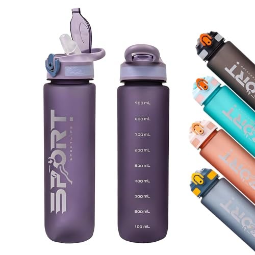 WISHKEY Plastic Leak Proof Sports Bottle for Gym, Office, Water Bottle for Kids and Adults, 1000 ml, 6+Years (Pack of 1, Assorted) - Image 1