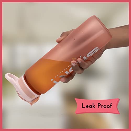 WISHKEY Plastic Leak Proof Sports Bottle for Gym, Office, Water Bottle for Kids and Adults, 1000 ml, 6+Years (Pack of 1, Assorted) - Image 3