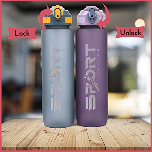 WISHKEY Plastic Leak Proof Sports Bottle for Gym, Office, Water Bottle for Kids and Adults, 1000 ml, 6+Years (Pack of 1, Assorted) - Image 4