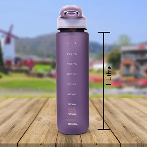 WISHKEY Plastic Leak Proof Sports Bottle for Gym, Office, Water Bottle for Kids and Adults, 1000 ml, 6+Years (Pack of 1, Assorted) - Image 5