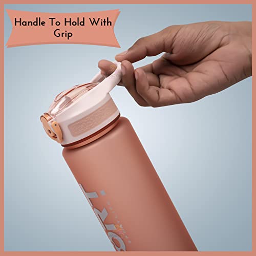 WISHKEY Plastic Leak Proof Sports Bottle for Gym, Office, Water Bottle for Kids and Adults, 1000 ml, 6+Years (Pack of 1, Assorted) - Image 2