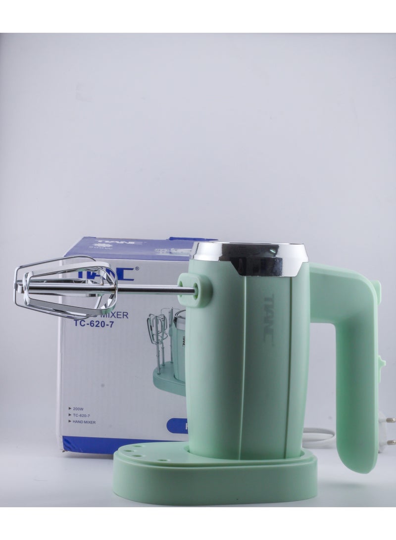 TIANC Hand Mixer 200W Electric Whisk with 5-Speed Control & Pure Copper Motor - Compact Kitchen Mixer for Baking, Whipping, & Dough - TC-620-7 Mint Green  - Image 4