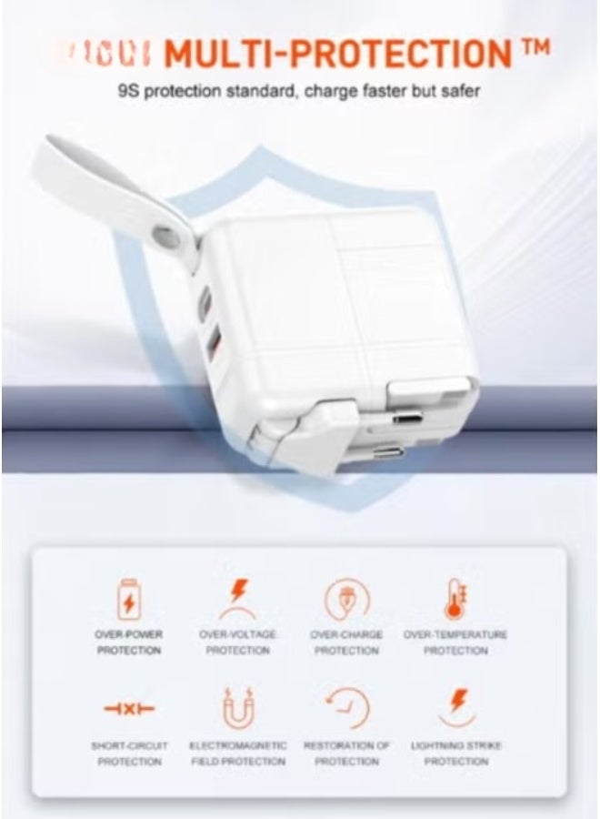 ريبنيو شاحن سريع 65 وات من النوع C شاحن سفر محمول بمنافذ USB متعددة مادة Gan QC3.0 وظيفة محول مصدر الطاقة - Image 5