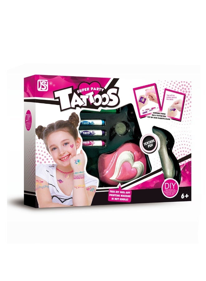 دي أس مجموعة أقلام تاتو جل للرسم اليدوي للأطفال، خدع مبتكرة، ألعاب مضحكة مضادة للتوتر للأطفال، هدية عيد ميلاد والاحتفالات، ألعاب جميلة وعصرية - Image 2