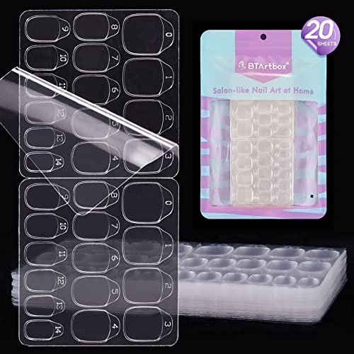 Nail Adhesive Tabs for Press On Nails  BTArtbox 20 Sheets 15 Sizes Ultra Thin  Waterproof Nail Stickers for Fake Nails 600PCS Double Sided Jelly Nail Sticky Tabs for Manicure