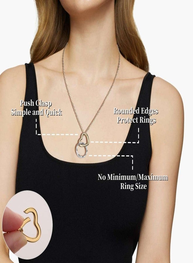GAVU Stainless Steel Ring Holder Necklace for Women, Women’s Heart Pendant Ring Keeper Necklace in Silver/Gold/Rose Gold 18", 18", Stainless Steel, No Gemstone - Image 4