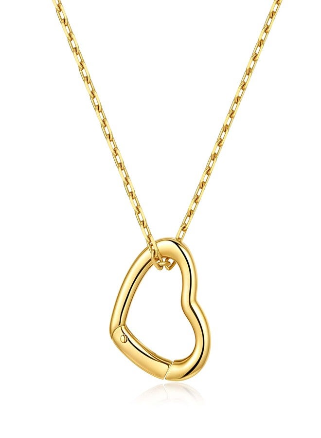 GAVU Stainless Steel Ring Holder Necklace for Women, Women’s Heart Pendant Ring Keeper Necklace in Silver/Gold/Rose Gold 18", 18", Stainless Steel, No Gemstone - Image 1