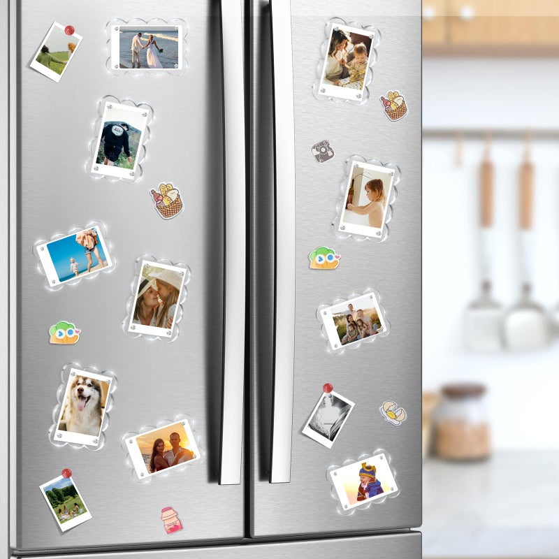 جويوفيب Juoifip 10 Pack 3x4 acrylic polaroid Magnets إطار الصورة للثلاجة إطارات واضحة للثلاجة لإطار محفظة محفظة instax للثلاجة للثلاجة - Image 1