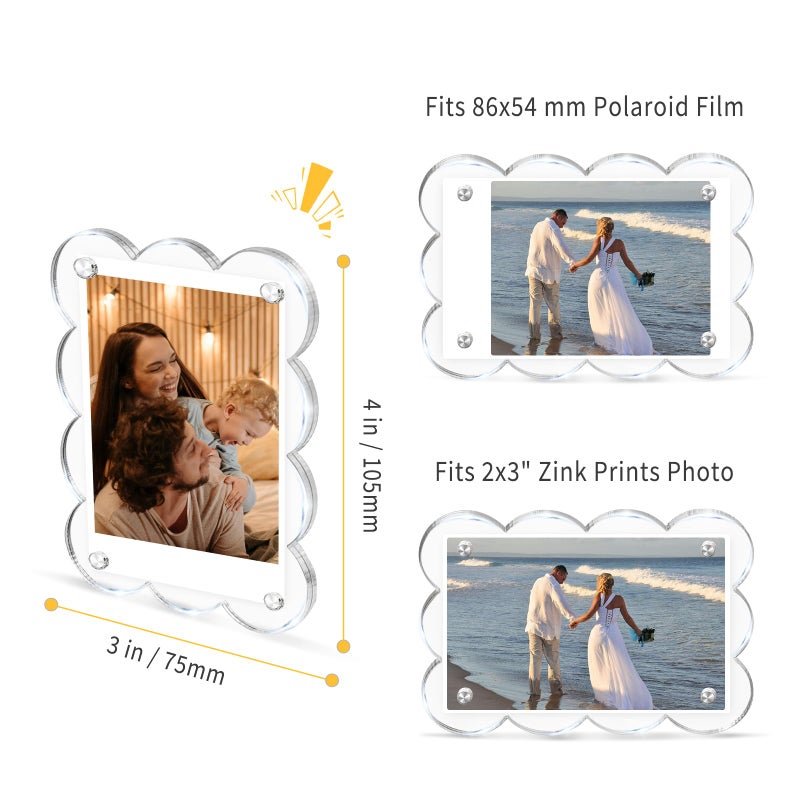 جويوفيب Juoifip 10 Pack 3x4 acrylic polaroid Magnets إطار الصورة للثلاجة إطارات واضحة للثلاجة لإطار محفظة محفظة instax للثلاجة للثلاجة - Image 2