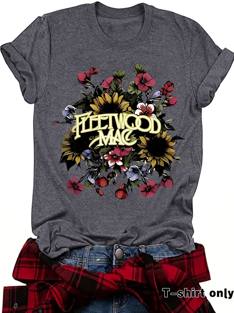 E-Commerce Fleetwood Mac Printed T-Shirt Short Sleeve Loose Fashion T-Shirt - Image 3
