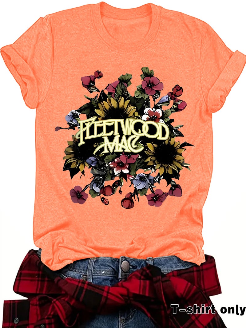 E-Commerce Fleetwood Mac Printed T-Shirt Short Sleeve Loose Fashion T-Shirt - Image 5