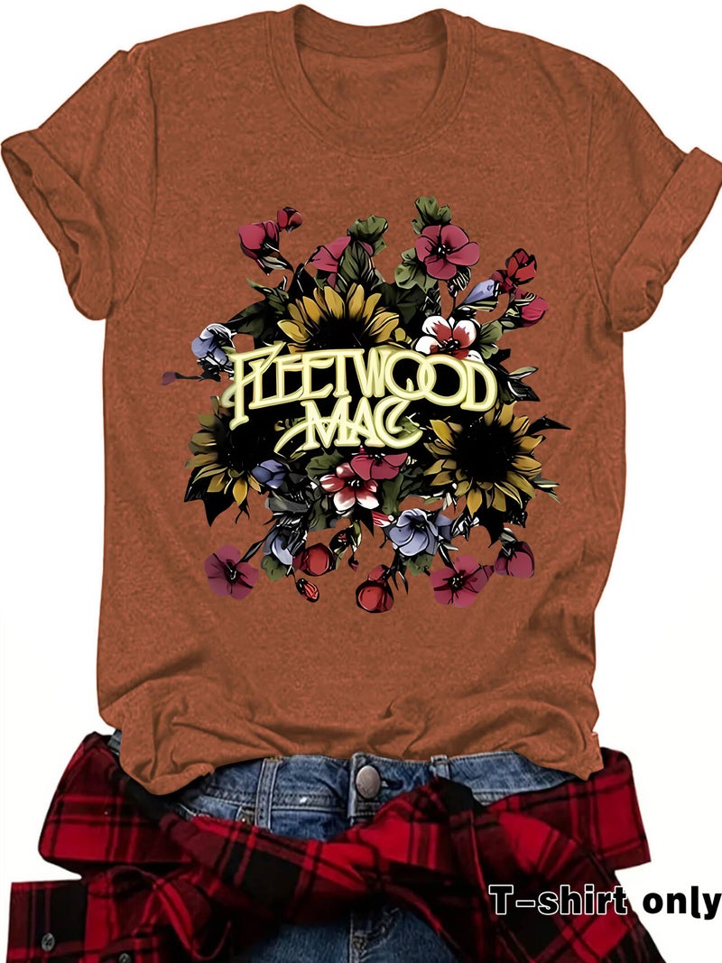 E-Commerce Fleetwood Mac Printed T-Shirt Short Sleeve Loose Fashion T-Shirt - Image 1