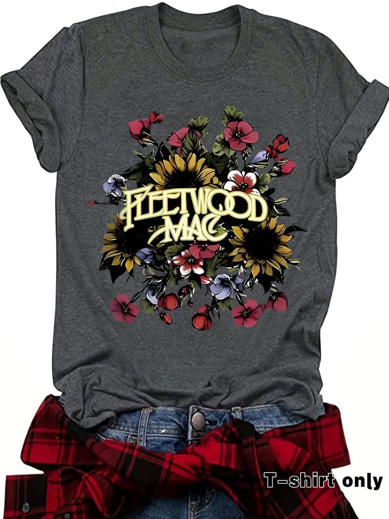 E-Commerce Fleetwood Mac Printed T-Shirt Short Sleeve Loose Fashion T-Shirt - Image 4