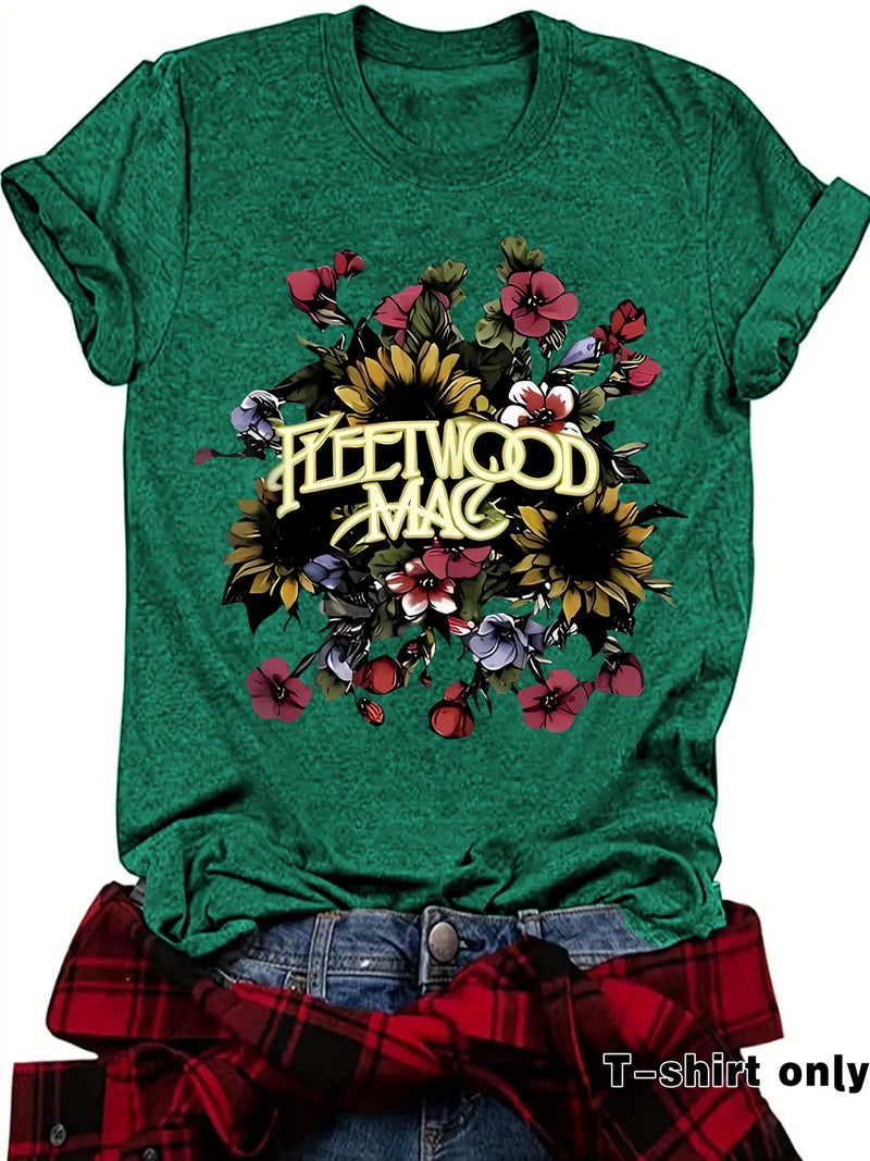 E-Commerce Fleetwood Mac Printed T-Shirt Short Sleeve Loose Fashion T-Shirt - Image 2