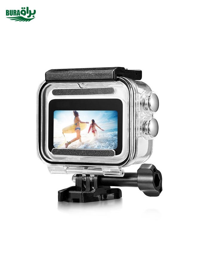 BURAQ For Insta360 GO 3  / GO 3SPULUZ 60m Underwater Waterproof Housing Case with Base Adapter & Screw (Transparent)  - Image 3