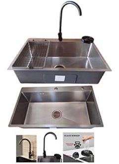 Kitchen Sink With 2 Mixer Holes, Stainless Steel (Hand Med Sink, 80 X 45, The Deepest And Best New Sink In Egypt) - pzsku/Z900AD4B0DC653909FA93Z/45/_/1725911165/05c52fa3-7e2a-44cc-99cd-7b22a13f2571