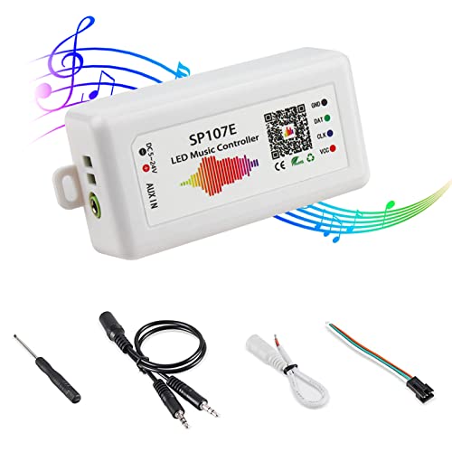 RGBZONE Bluetooth LED Controller, DC 5-24V SP107E LED Light Strip Controller, Support Music Sync, IC Chip for WS2812b WS2811 LED Strip, Matrix Panel, Module - Image 1