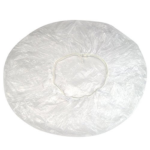 Wresty Disposable 100 Pcs Plastic Waterproof Clear Shower Caps Bath Shower Hair Caps For Women and Men - Image 2