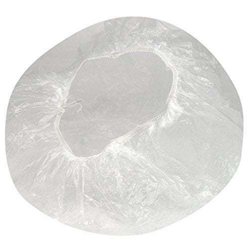 Wresty Disposable 100 Pcs Plastic Waterproof Clear Shower Caps Bath Shower Hair Caps For Women and Men - Image 1