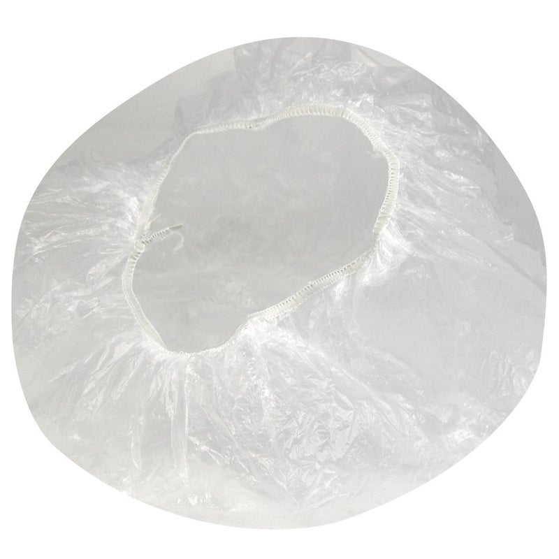 Wresty Disposable 100 Pcs Plastic Waterproof Clear Shower Caps Bath Shower Hair Caps For Women and Men - Image 5