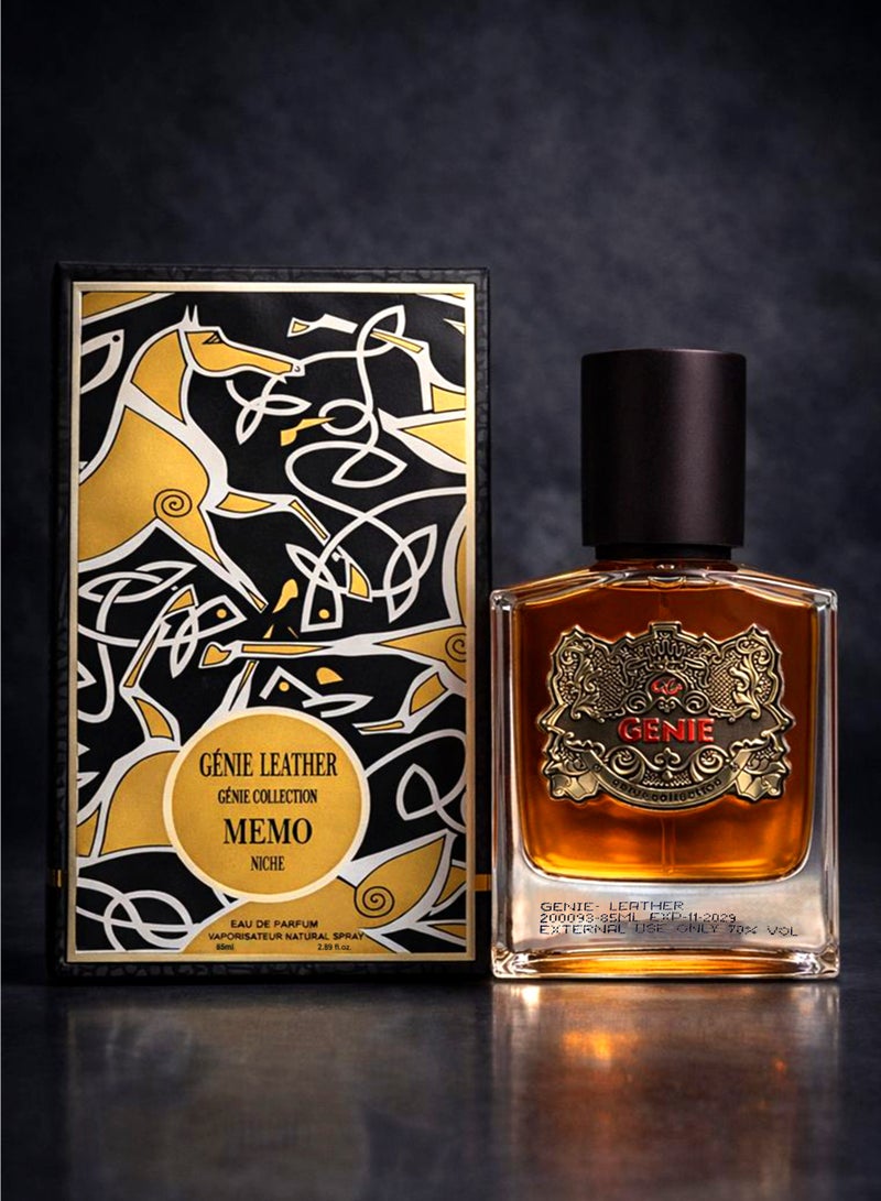 Genie Collection Leather Perfume for Men and Women The Genie Collection Leather No. 0093 85ml | Luxury Unisex Perfume with Fresh Spicy, Leather, Woody and Animalic Notes | Best Unisex Leather Perfume with A Free 5ml Travel Bottle - Image 3