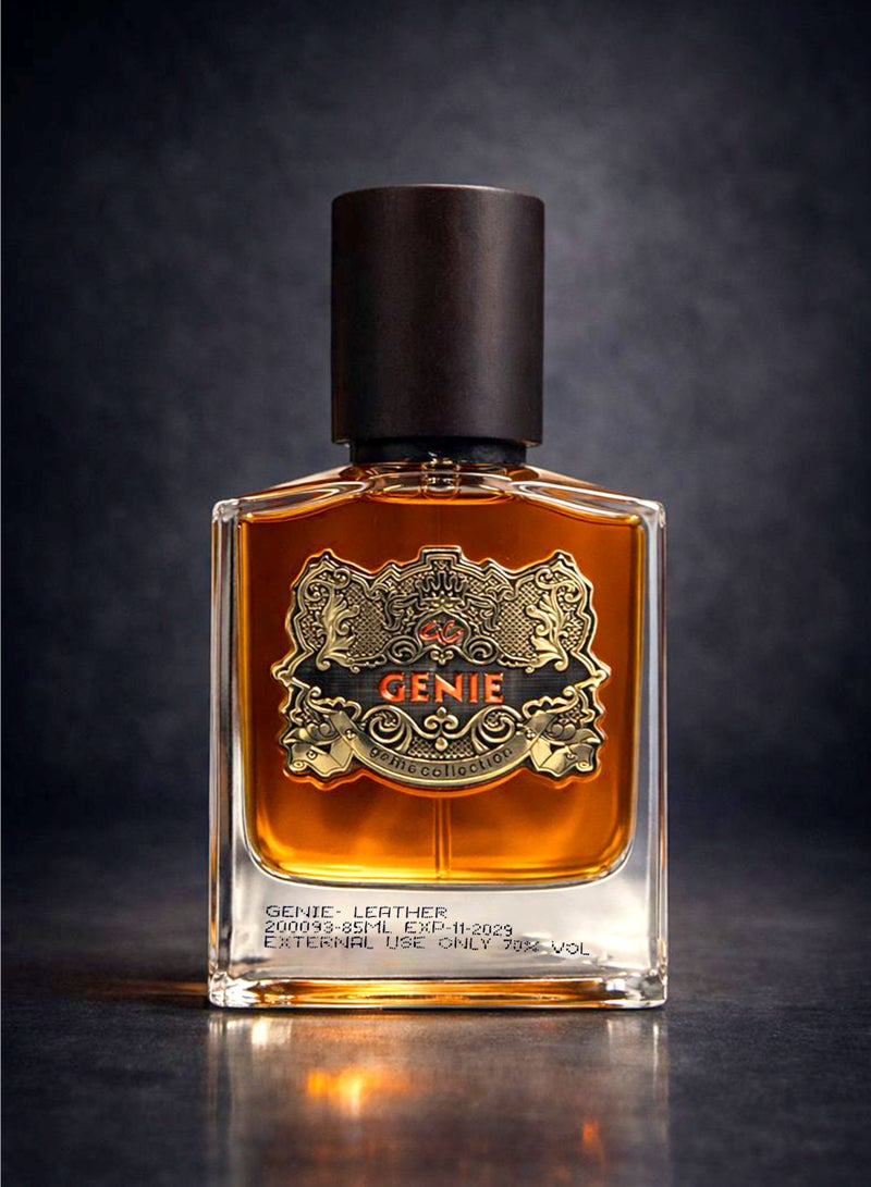 Genie Collection Leather Perfume for Men and Women The Genie Collection Leather No. 0093 85ml | Luxury Unisex Perfume with Fresh Spicy, Leather, Woody and Animalic Notes | Best Unisex Leather Perfume with A Free 5ml Travel Bottle - Image 4