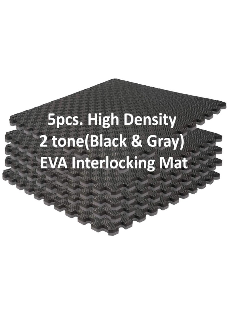 Sky Land 5Pcs. High Density Eva Interlocking Foam Mat Black/Gray, L 104.5 X W 104.5 X H 2.5 cm EM-9346, Gray-Black  - Image 5