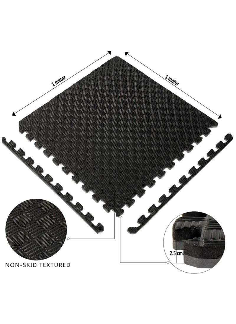 Sky Land - 5Pcs. High Density Eva Interlocking Foam Mat Black/Gray, L 104.5 X W 104.5 X H 2.5 cm EM-9346, Gray-Black - Image 1